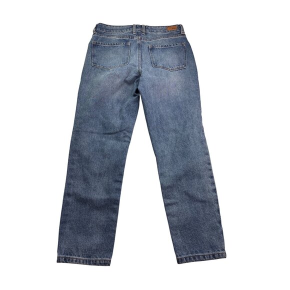 RSQ Womens Boyfriend Distressed Jeans Size 1/25 Blue Denim Button Fly Cropped - Picture 4 of 8